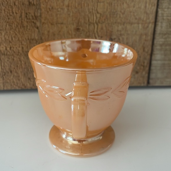 VTG Fire King Peach Lusterware Sugar Bowl / Fire King by Anchor Hocking - Picture 4 of 9